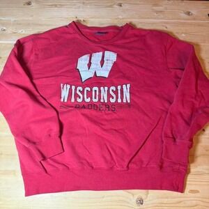 Wisconsin Badgers Red Crewneck Sweatshirt XL Vintage Campus Heritage